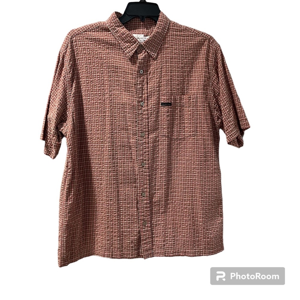 Calvin Klein Jeans Short Sleeve Button Up Shirt Seersucker Gently Worn XL